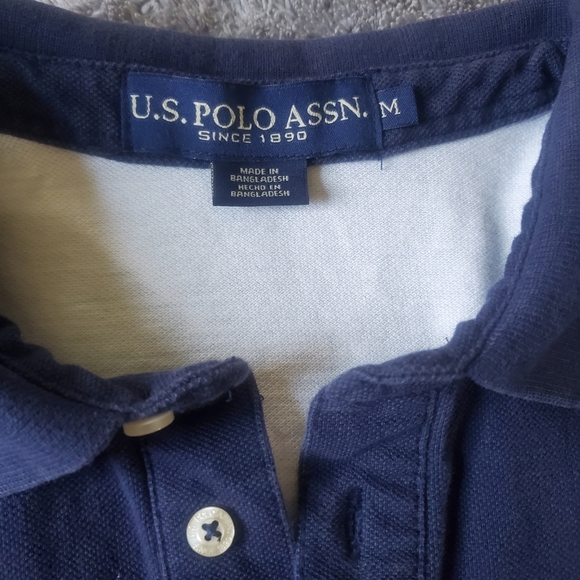 U.S. POLO ASSN. Short Sleeve Color-Block Pique Knit Shirt, Size M - Picture 4 of 8
